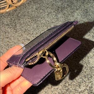 VICTORIA SECRET PINK  Purple Quilted fold over wallet keychain